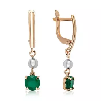 Золотые серьги с агатами