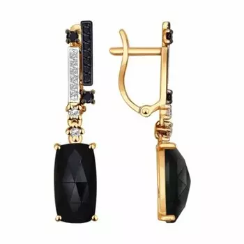 Золотые серьги с агатами