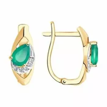 Золотые серьги с агатами