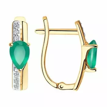 Золотые серьги с агатами