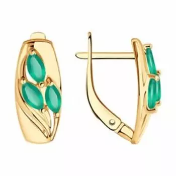 Золотые серьги с агатами