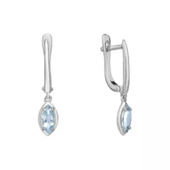 Золотые серьги с аквамарином