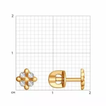 Золотые серьги с алмазной гранью