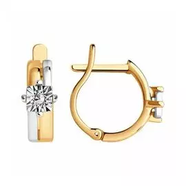 Золотые серьги с алмазной гранью