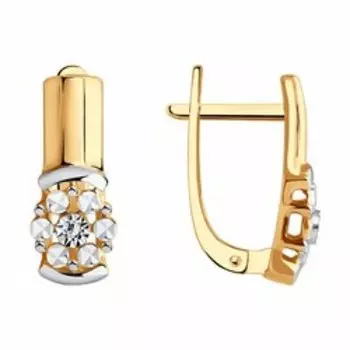 Золотые серьги с алмазной гранью