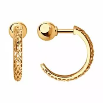 Золотые серьги с алмазной гранью