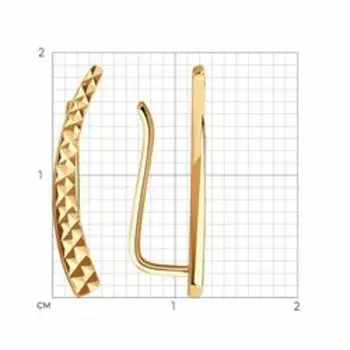 Золотые серьги с алмазной гранью