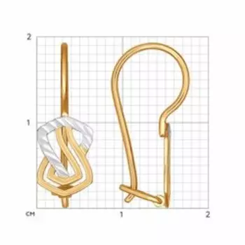Золотые серьги с алмазной гранью
