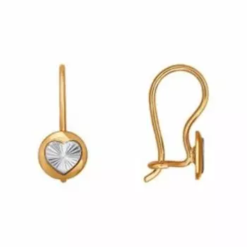 Золотые серьги с алмазной гранью