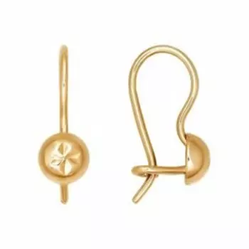 Золотые серьги с алмазной гранью