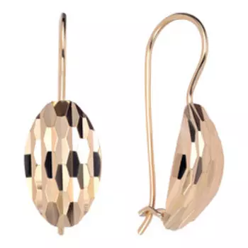 Золотые серьги с алмазной обработкой