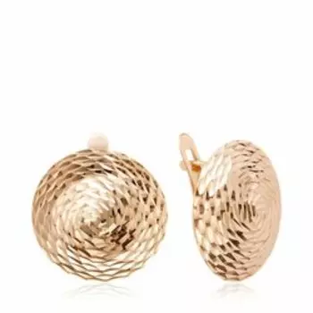 Золотые серьги с алмазной обработкой