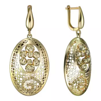 Золотые серьги с алмазной обработкой