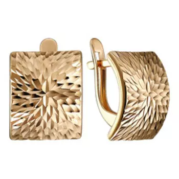 Золотые серьги с алмазной обработкой