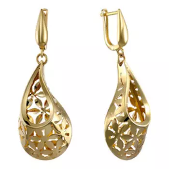 Золотые серьги с алмазной обработкой