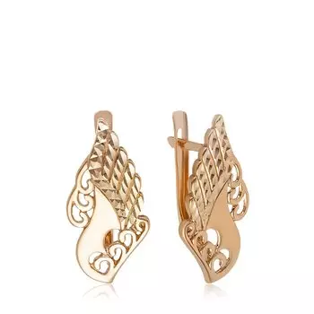 Золотые серьги с алмазной обработкой