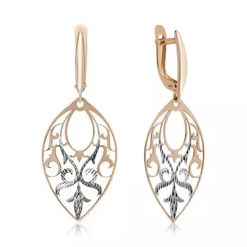 Золотые серьги с алмазной обработкой