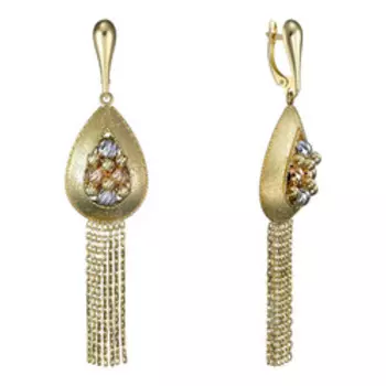 Золотые серьги с алмазной обработкой и матированием