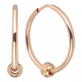 Золотые серьги с алмазной обработкой и подвижным элементом