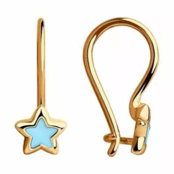 Золотые серьги с эмалью