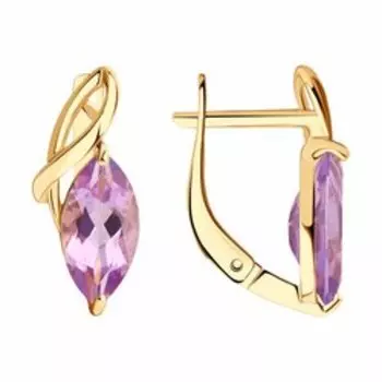 Золотые серьги с аметистами
