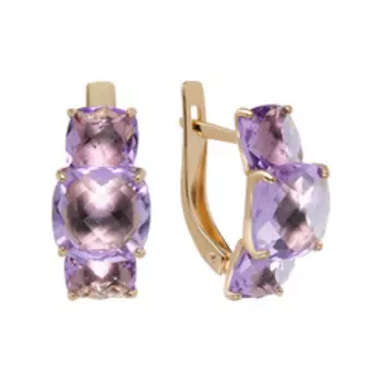 Золотые серьги с аметистами