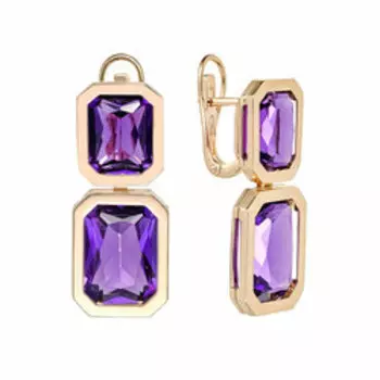 Золотые серьги с аметистами
