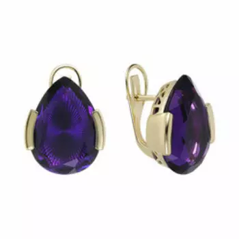 Золотые серьги с аметистами
