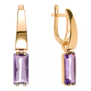 Золотые серьги с аметистами