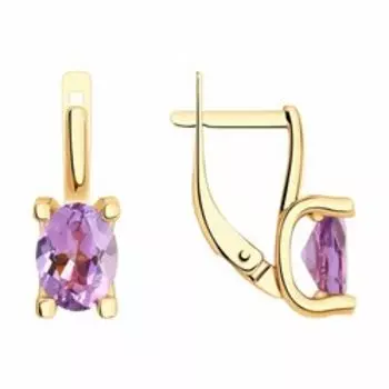 Золотые серьги с аметистами