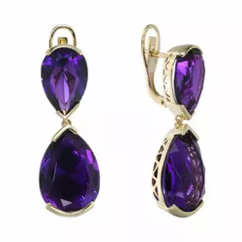 Золотые серьги с аметистами