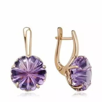 Золотые серьги с аметистами