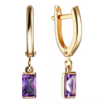 Золотые серьги с аметистами