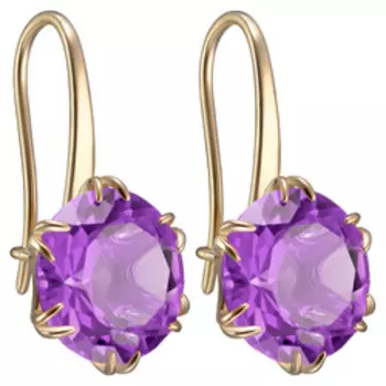 Золотые серьги с аметистами