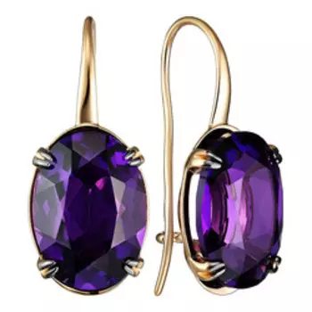 Золотые серьги с аметистами