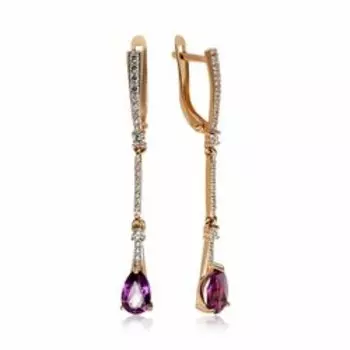 Золотые серьги с аметистами