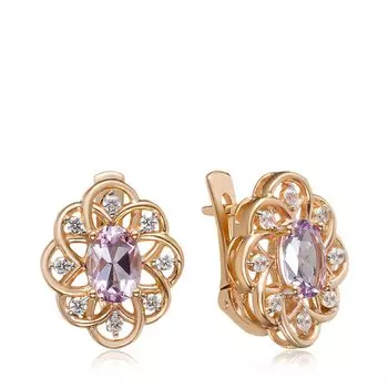 Золотые серьги с аметистами