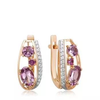 Золотые серьги с аметистами