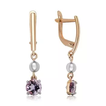 Золотые серьги с аметистами