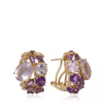 Золотые серьги с аметистами