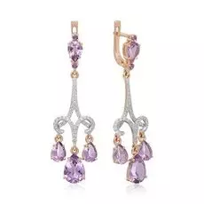 Золотые серьги с аметистами