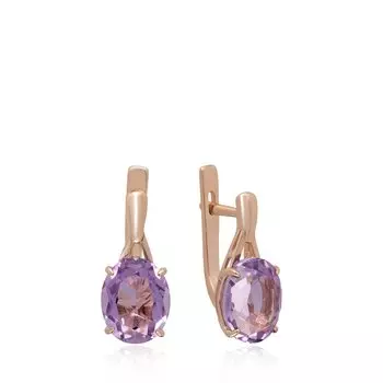 Золотые серьги с аметистами