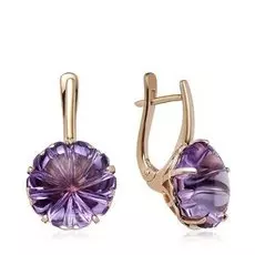 Золотые серьги с аметистами