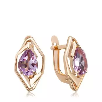 Золотые серьги с аметистами