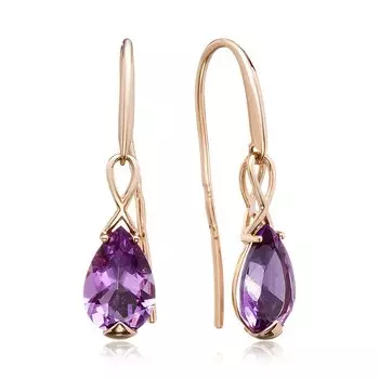 Золотые серьги с аметистами