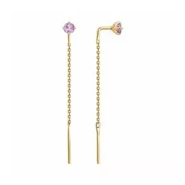 Серьги из золота с аметистами