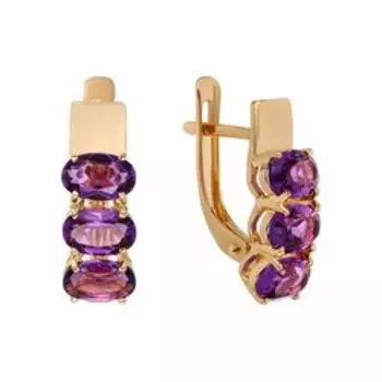 Золотые серьги с аметистами