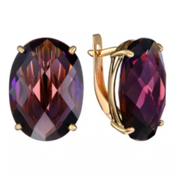 Золотые серьги с аметринами