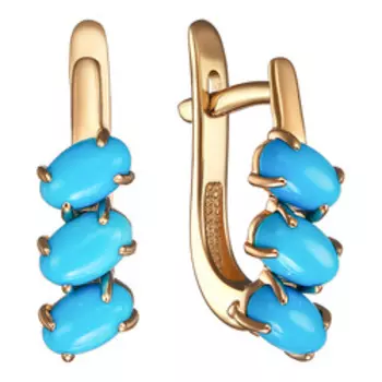 Золотые серьги с бирюзой