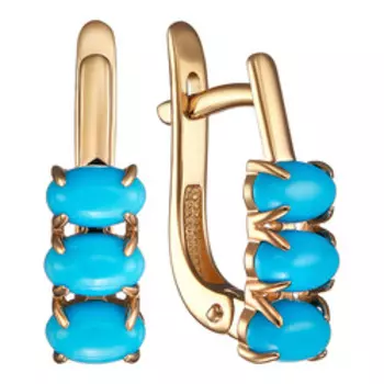 Золотые серьги с бирюзой